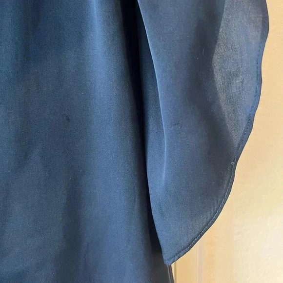 MILLY NEW YORK NWT Navy Blue Butterfly Sleeve Silk Mini Dress 8 - Picture 7 of 11